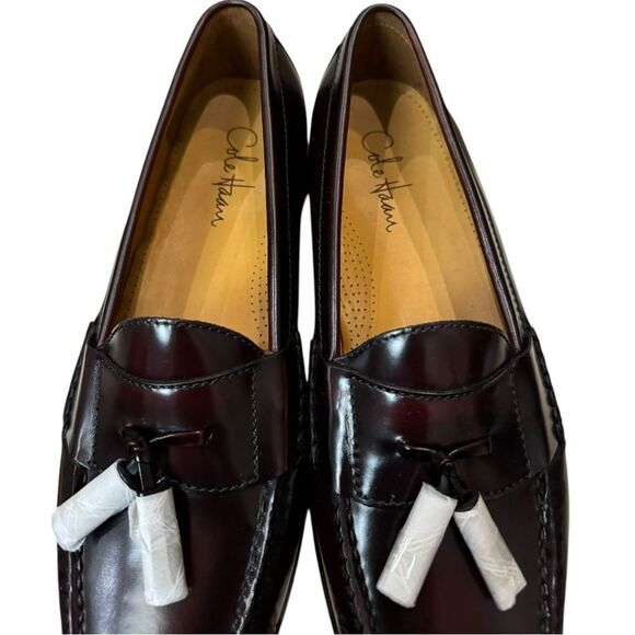 New Cole Haan Men Pinch Tassel Burgundy Leather Dress Shoes Loafers 11.5  11.5D main image 6